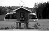 Welaatan raitiovaunulaituri -näyttely. Raitiovaunu liikennöi Welaatan ja Särkänniemen välillä.
